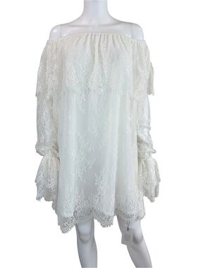 Tulsrosa NWT White Lace Off Shoulder Mini Dress Size L A0845